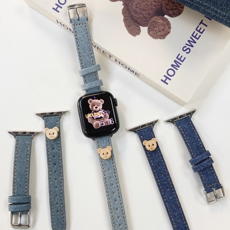 Dây Đeo Denim Thay Thế Dành Cho Đồng Hồ Thông Minh Apple watch 8 7 6 5 4 se 3 iWatch 49mm 45mm 44mm 42mm 41mm 40mm 38mm