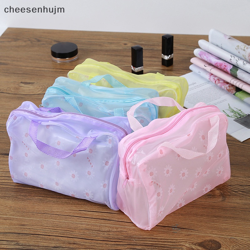 1 Túi Đựng Mỹ Phẩm Bằng PVC Trong Suốt Chống Nước Có Khóa Kéo Cho Nữ