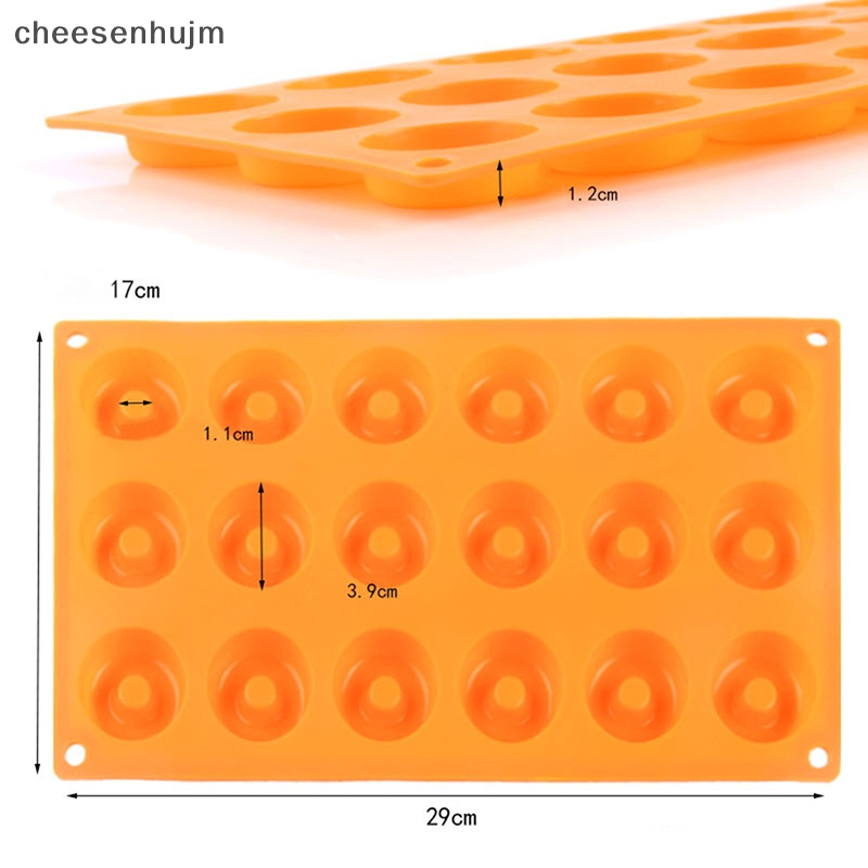 1 Khuôn Silicon Làm Bánh Donut 18 Ngăn Tạo Hình 3D DIY