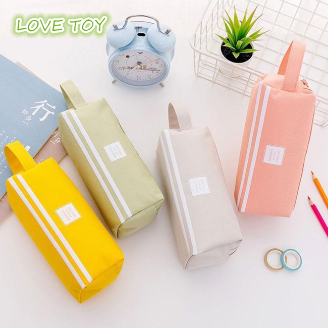 Túi Đựng Bút Chì Hai Ngăn Sức Chứa Lớn Đa Năng Có Khóa Kéo