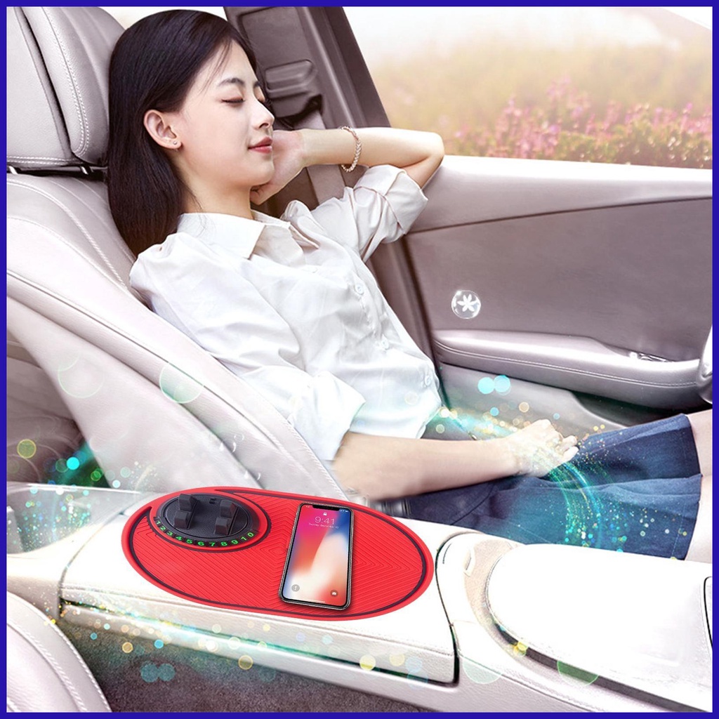 Thảm Lót Điện Thoại Chống Trượt Đa Năng 4 Trong 1 Có Thể Xoay 360 Độ Dùng Trong Xe Hơi
