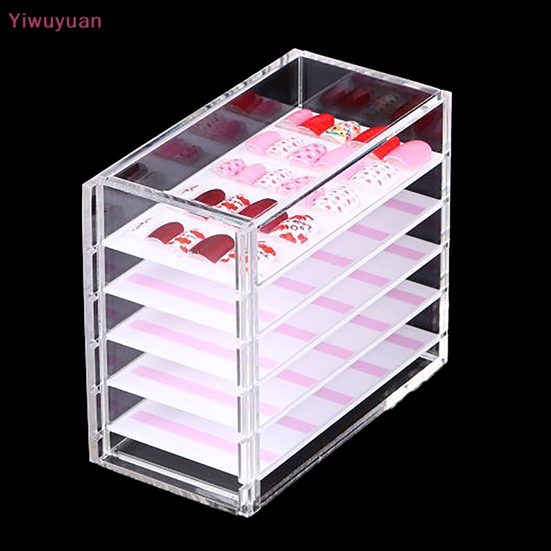 Hộp Acrylic Trong Suốt 5 / 10 Tầng Trưng Bày Móng Tay Giả Mới