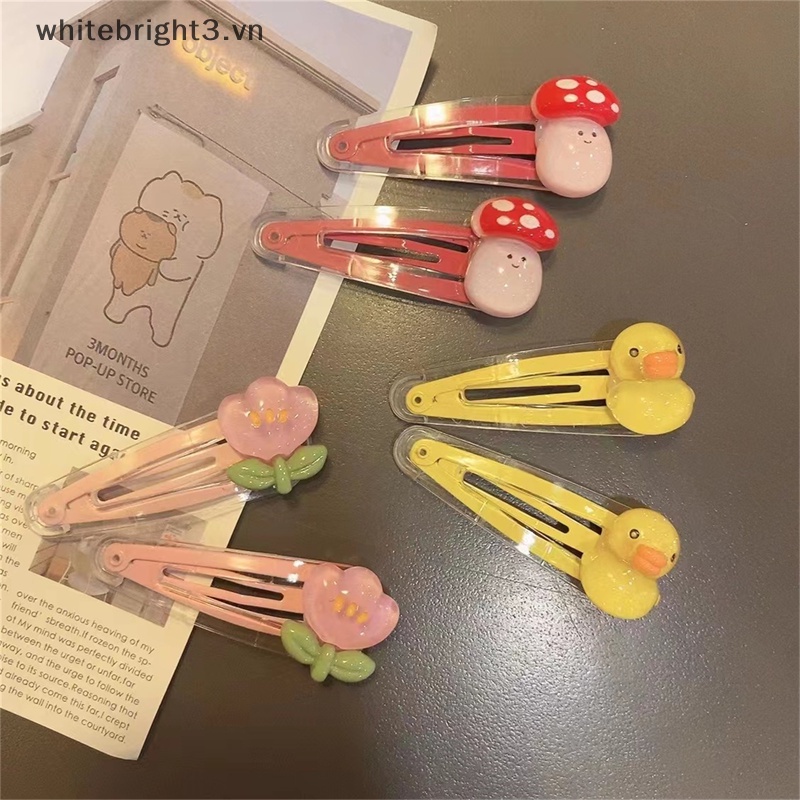 Set 2 Kẹp Tóc Trong Suốt Họa Tiết Hoạt Hình Dễ Thương Cho Bé Gái