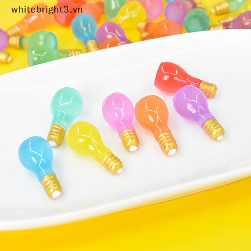 * Beauty * Set 5 Bóng Đèn Nhỏ Bằng Nhựa Resin Phát Quang Trang Trí Nghệ Thuật Crafg