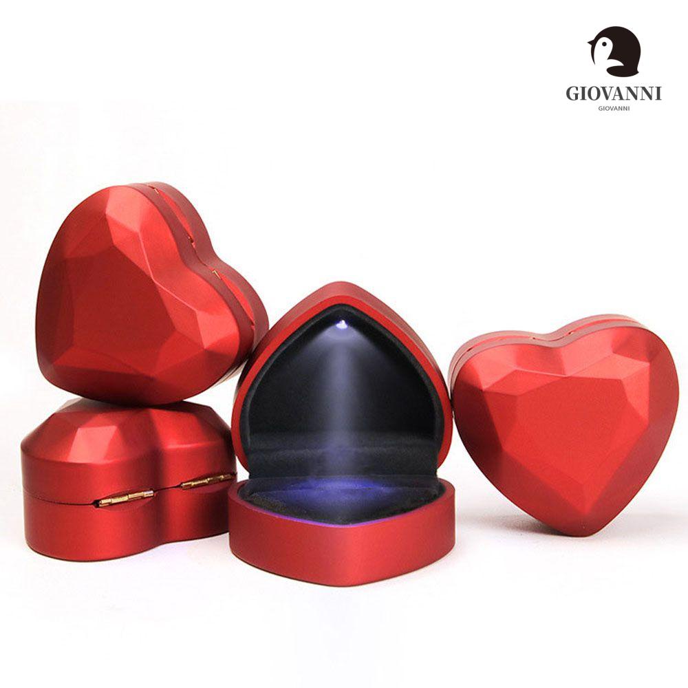 GIOVANNI Hộp Đựng Nhẫn Đính Hôn Bằng Nhung Có Đèn LED Ốp