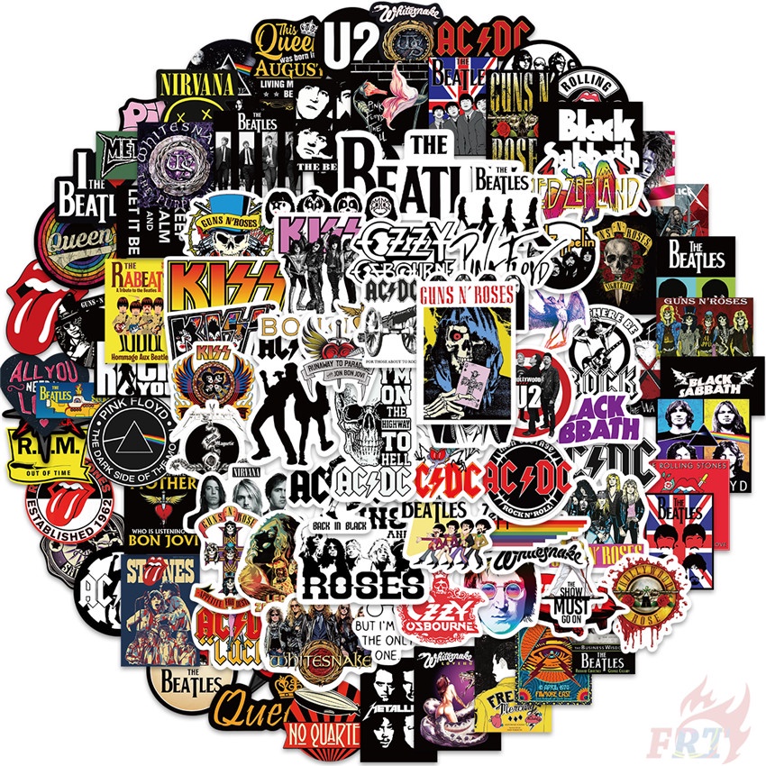100Pcs/Set ❉ Mixed Rock Band . Rock'n'Roll Art Series 01 Stickers ❉ DIY Fashion Waterproof Decals Doodle Stickers