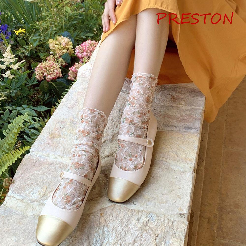 Vớ Ren Mỏng Thoáng Khí Chống Ma Sát Thấm Hút Mồ Hôi Phong Cách Lolita Công Chúa Hàn Quốc