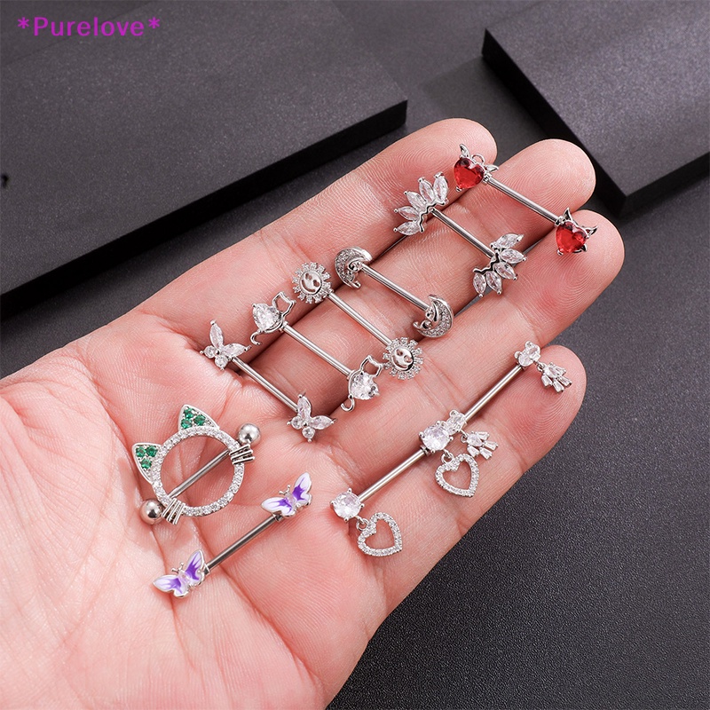 Set 2 Núm Vú Giả Hình Trái Tim Pha Lê Phong Cách Mulited Mới