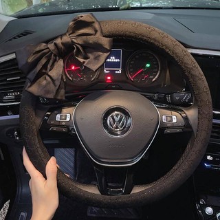 Summer Tian Bing Silk Steering Wheel Cover Bow High-End Trending Women Four Seasons Fashion Cute Car Steering Wheel Cover OF22