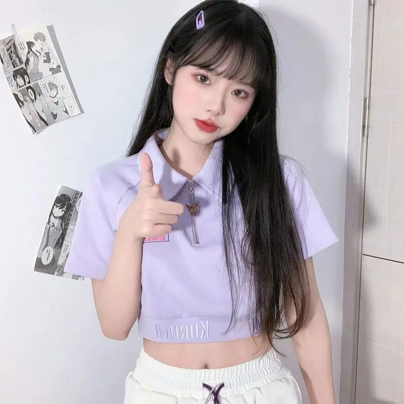 Áo polo Ngắn Tay Dáng Rộng Thời Trang Mùa Hè Nhật Hàn Dành Cho Nữ