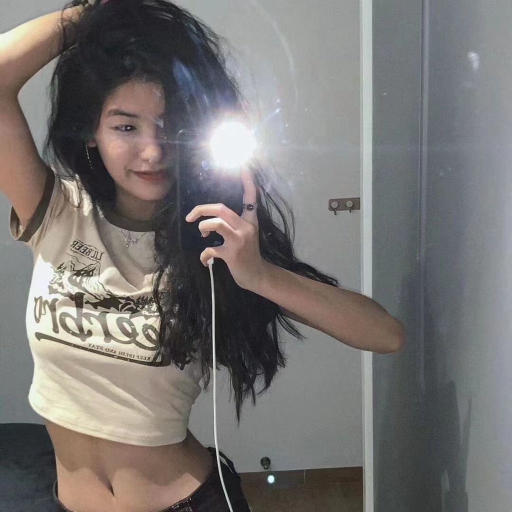 Áo Thun Tay Ngắn Thiết Kế Mới Thời Trang Mùa Hè Theo Phong Cách Hàn Quốc Cho Nữ