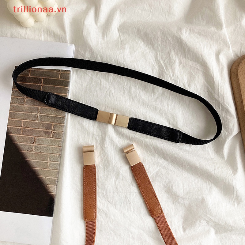 Thắt Lưng Da Bản Nhỏ Co Dãn Thời Trang Cho Nữ