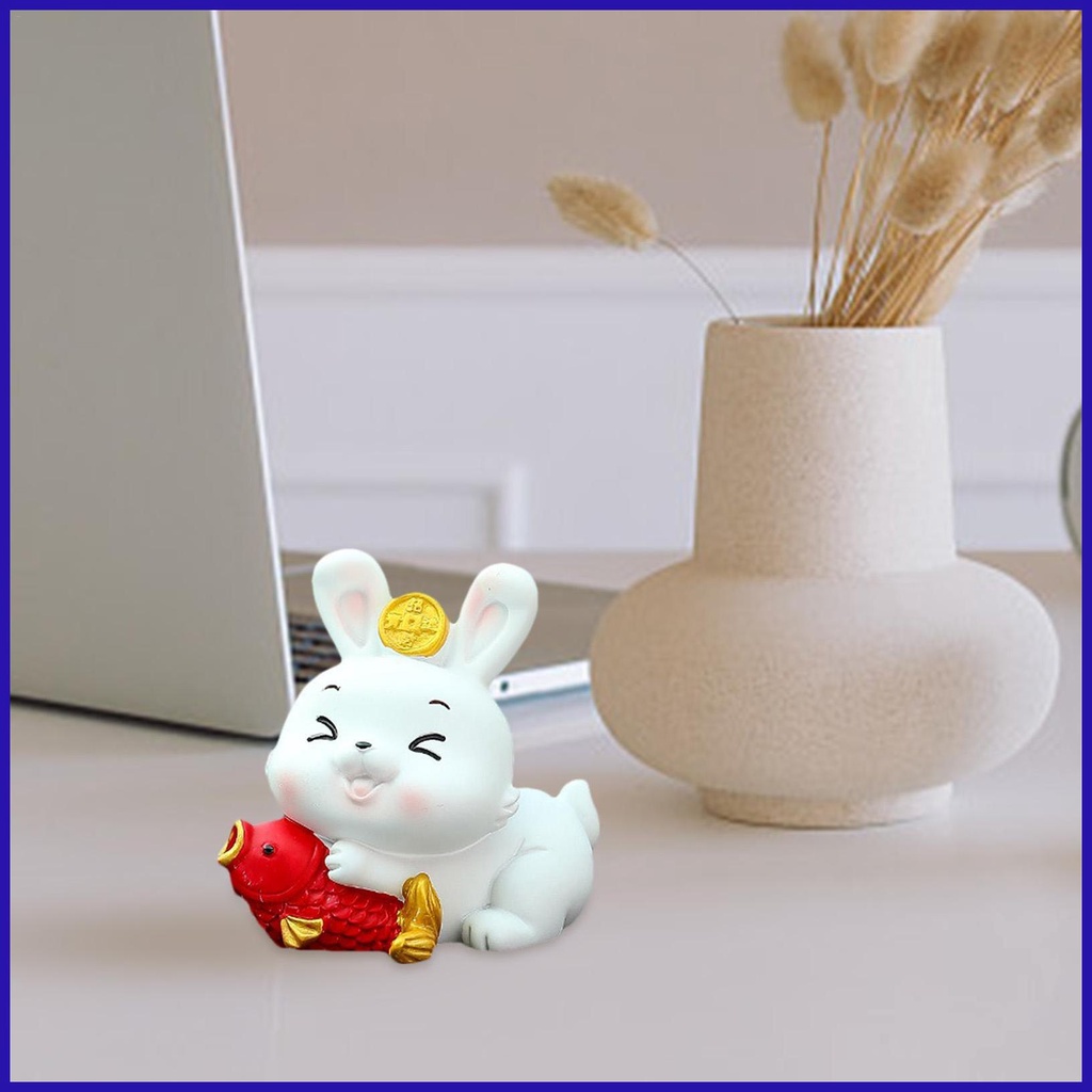 Mô Hình Thỏ Bằng Nhựa Resin Trang Trí Bảng Điều Khiển Xe Hơi