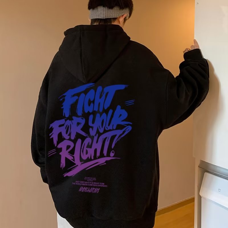 Áo hoodie Tay Dài Dáng Rộng In Chữ Tiếng Anh Đơn Giản Thời Trang Đường Phố Mỹ 2023 Cho Nam