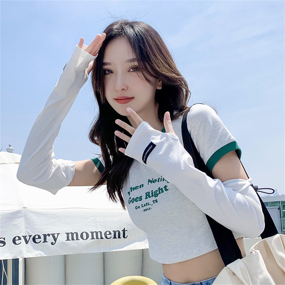 Găng Tay Chống Nắng Tia Cực Tím Màu Sắc Đơn Giản Thời Trang Mùa Hè