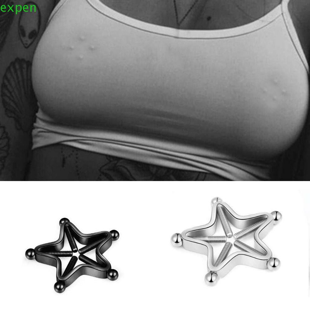 EXPEN Kẹp Ti Giả Bằng Thép Không Gỉ Thiết Kế Ngôi Sao Tinh Tế Cá Tính Cho Nữ