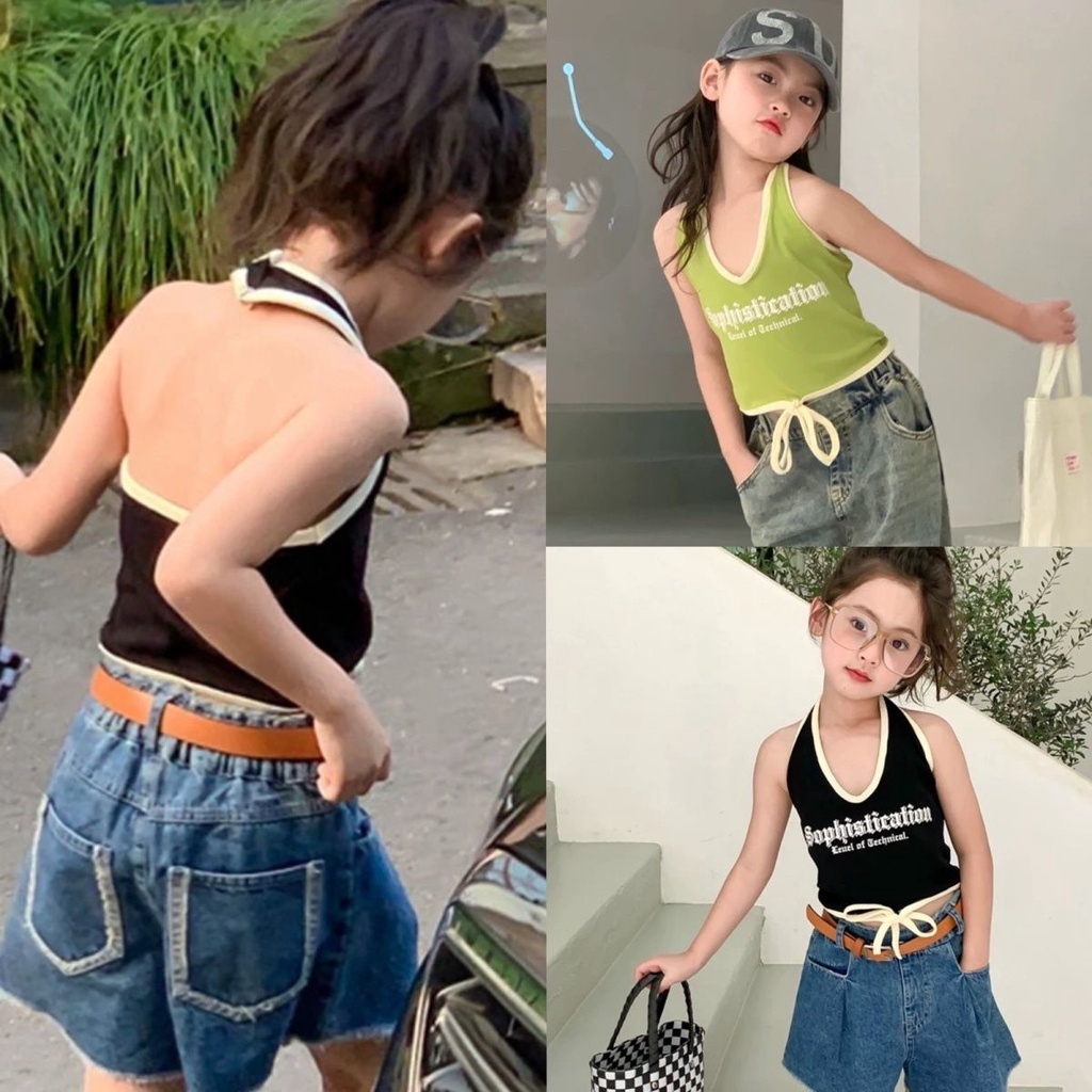 Áo Thun Không Tay Màu Sắc Thời Trang Mùa Hè Cho Bé Gái