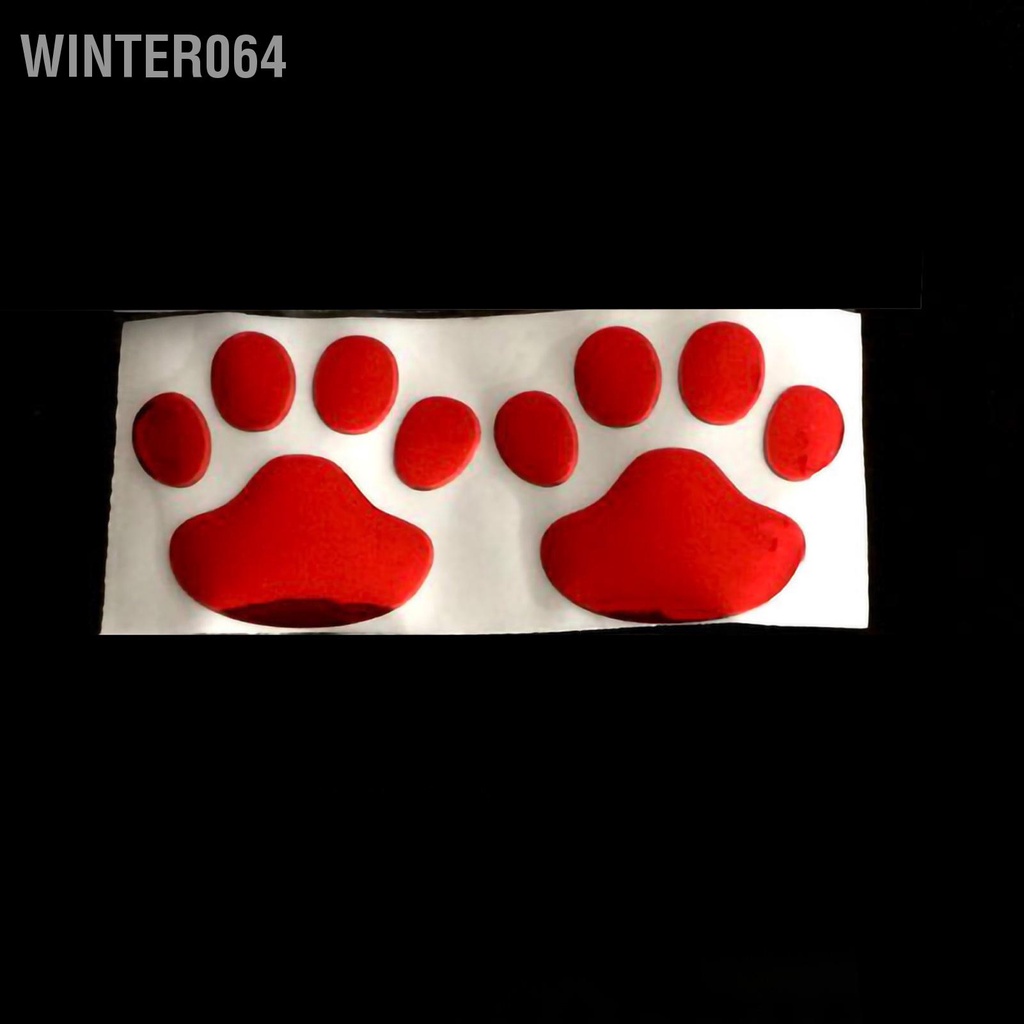 Winter064 2 Chiếc Đa Năng Nhựa PVC Dog Paw Dấu Chân Dán Xe Hiệu Decal Trang Trí Phụ Kiện Bên Ngoài