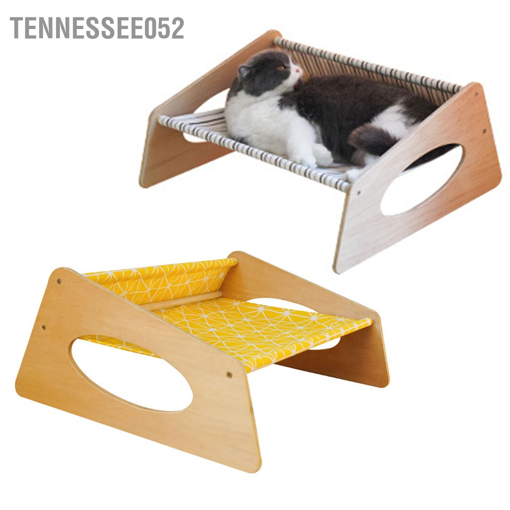 Tennessee052 Võng giường cho mèo Vải lanh thoáng khí vừa phải Giường nâng cao thoải mái trong nhà