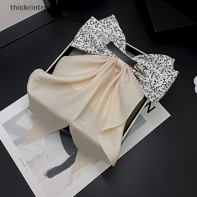 Kẹp Tóc Hình Nơ Đính Ngọc Trai Phong Cách Retro Cho Nữ