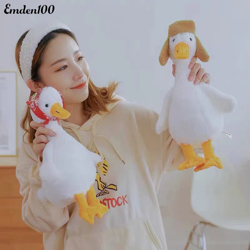 Thú Nhồi Bông Hình Con Ngỗng Mắt Trắng 3D Dễ Thương 35cm