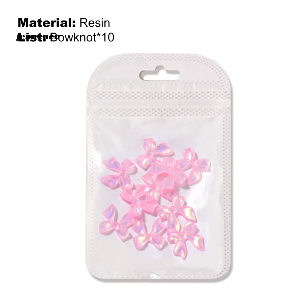 Set 10 Nơ Ruy Băng 3D Lấp Lánh Trang Trí Móng Tay Thời Trang