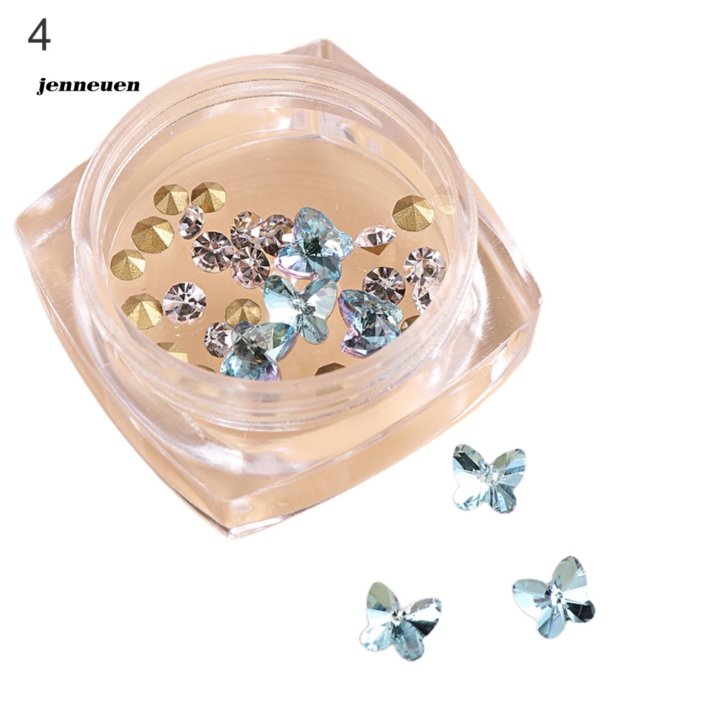 1 Hộp Phụ Kiện Trang Trí Móng Tay Hình Bướm 3D Nhiều Phong Cách Khác Nhau