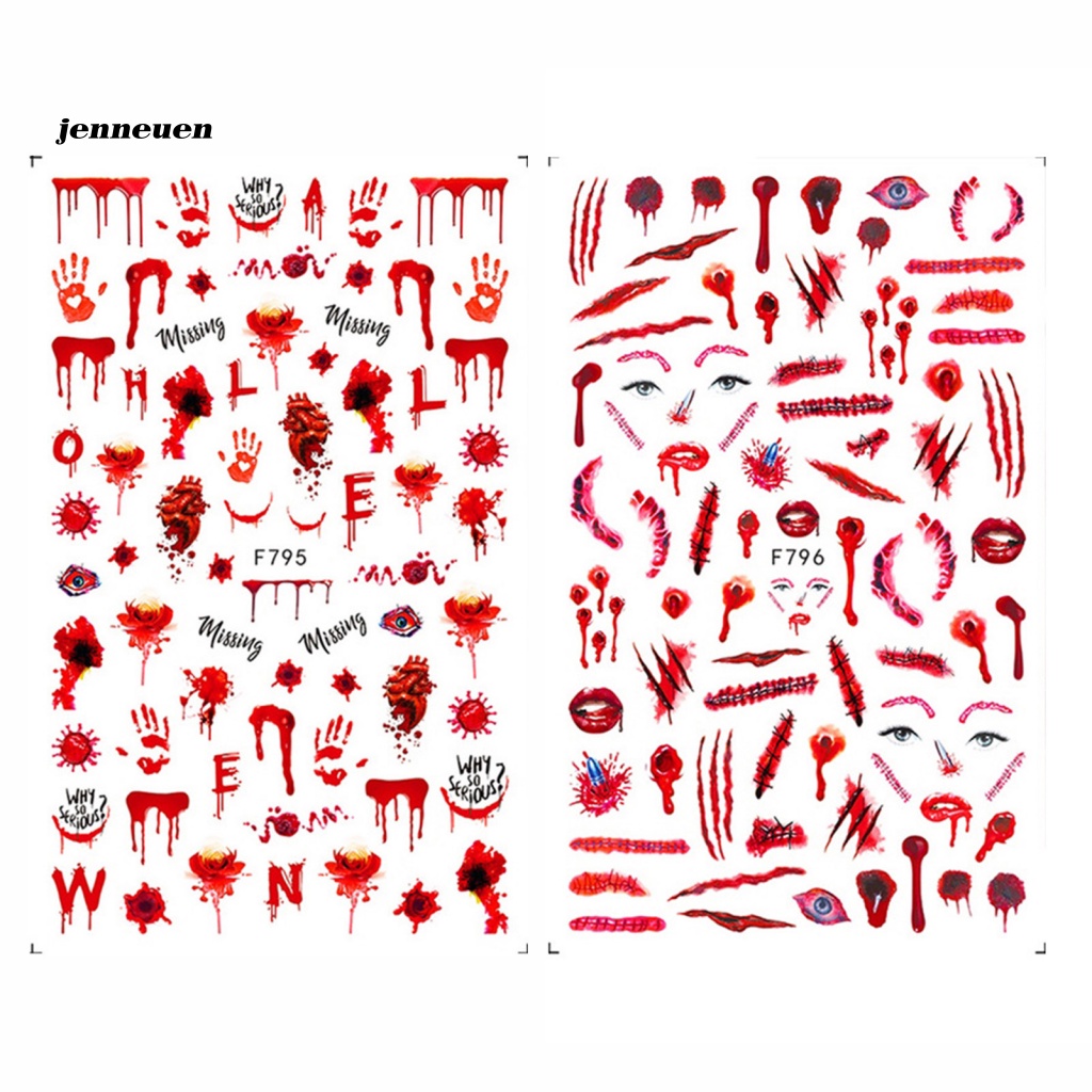 Bộ 2 Miếng Dán Móng Tay Siêu Mỏng Kinh Dị DIY