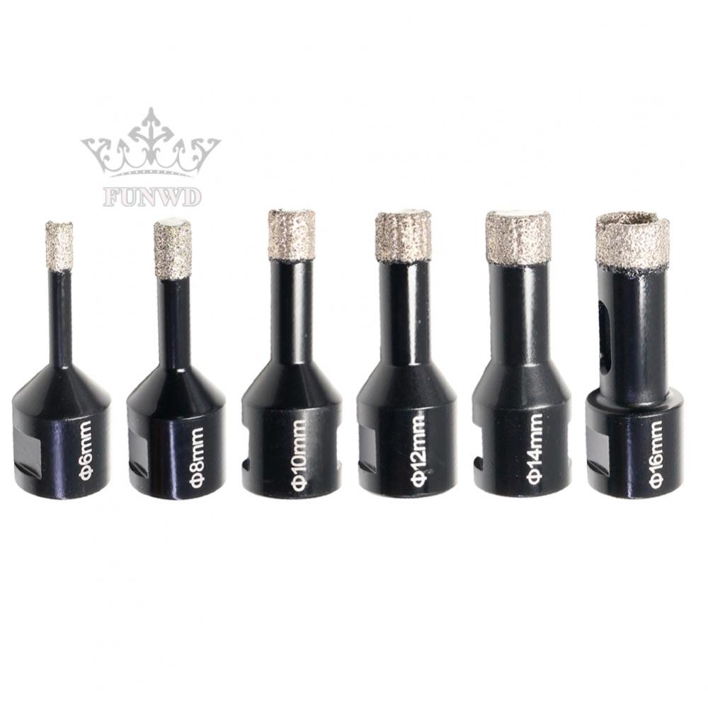 【FUNWD】Hole Opener 6/8/10/12/14/16mm Blackl Diamond Drilling Quality Emery Silver