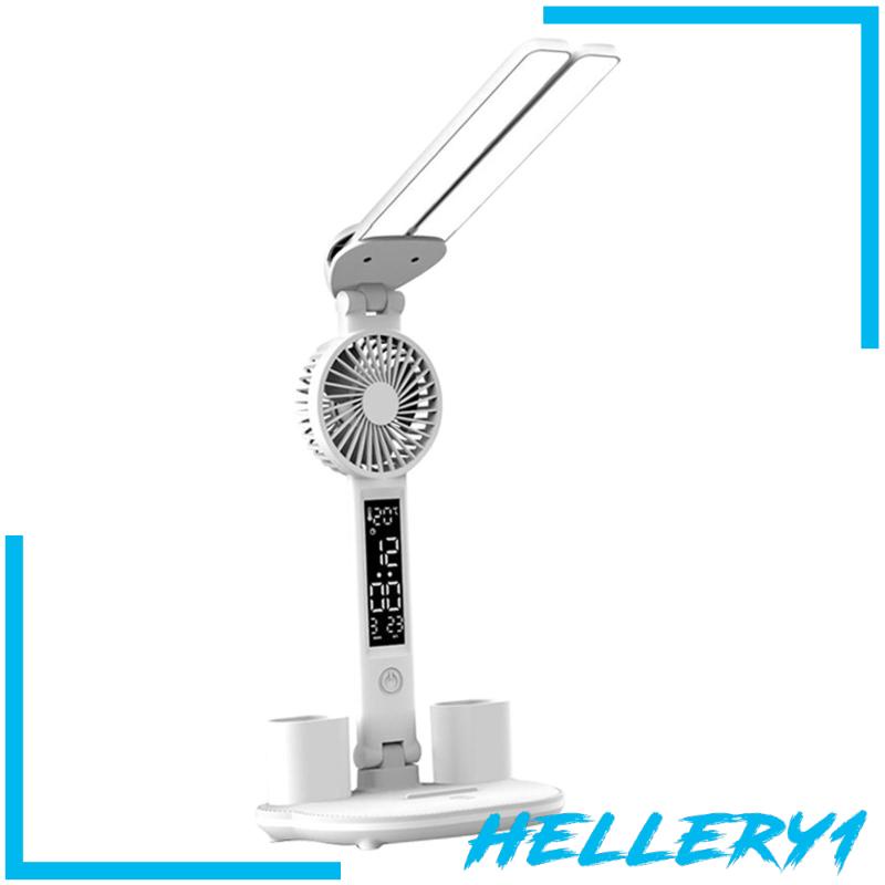 Đèn LED Để Bàn 3 Mức Độ Sáng Có Thể Gập Lại Kèm Quạt Tiện Dụng Trang Trí Nhà Cửa / Văn Phòng