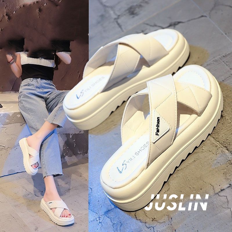 JUSLIN dép sandal nữ dép bánh mì đế cao thời trang 2023 NEW 071808 Phong cách Chic Độc đáo Thời trang B28G10T 37Z230910