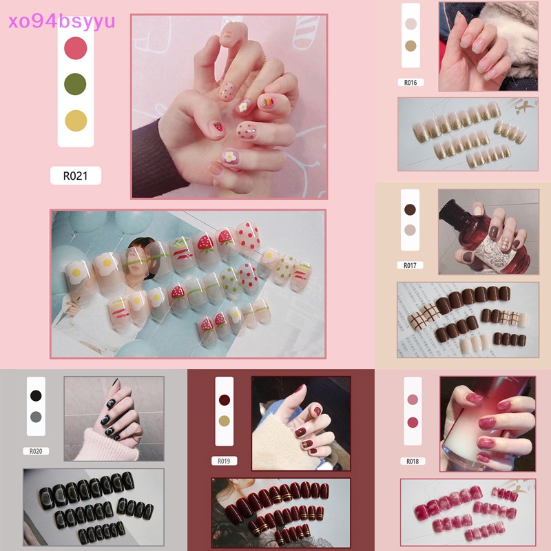 Set 24 Móng Tay Giả Xo94Bsyu Có Thể Tháo Rời Được
