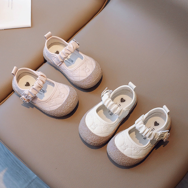 Giày Mũi Tròn Đế Bằng Chống Trượt Thời Trang Hàn Quốc 2023 Dành Cho Bé Gái