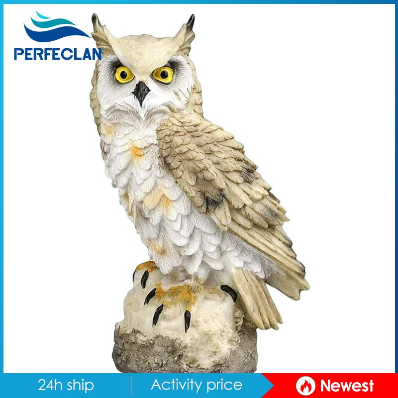 Mô Hình Con Cú Bằng Nhựa Resin Bền Sống Động Trang Trí Sân Vườn
