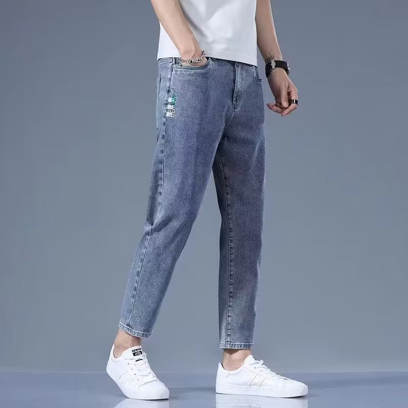 Quần jean ôm phong cách Hàn Quốc quần bò ống đứng street style thời trang quần jean đen nam Màu Trơn simple quần bò ống đứng