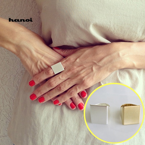 Nhẫn Mặt Vuông Thiết Kế Đơn Giản Thời Trang Cho Nữ