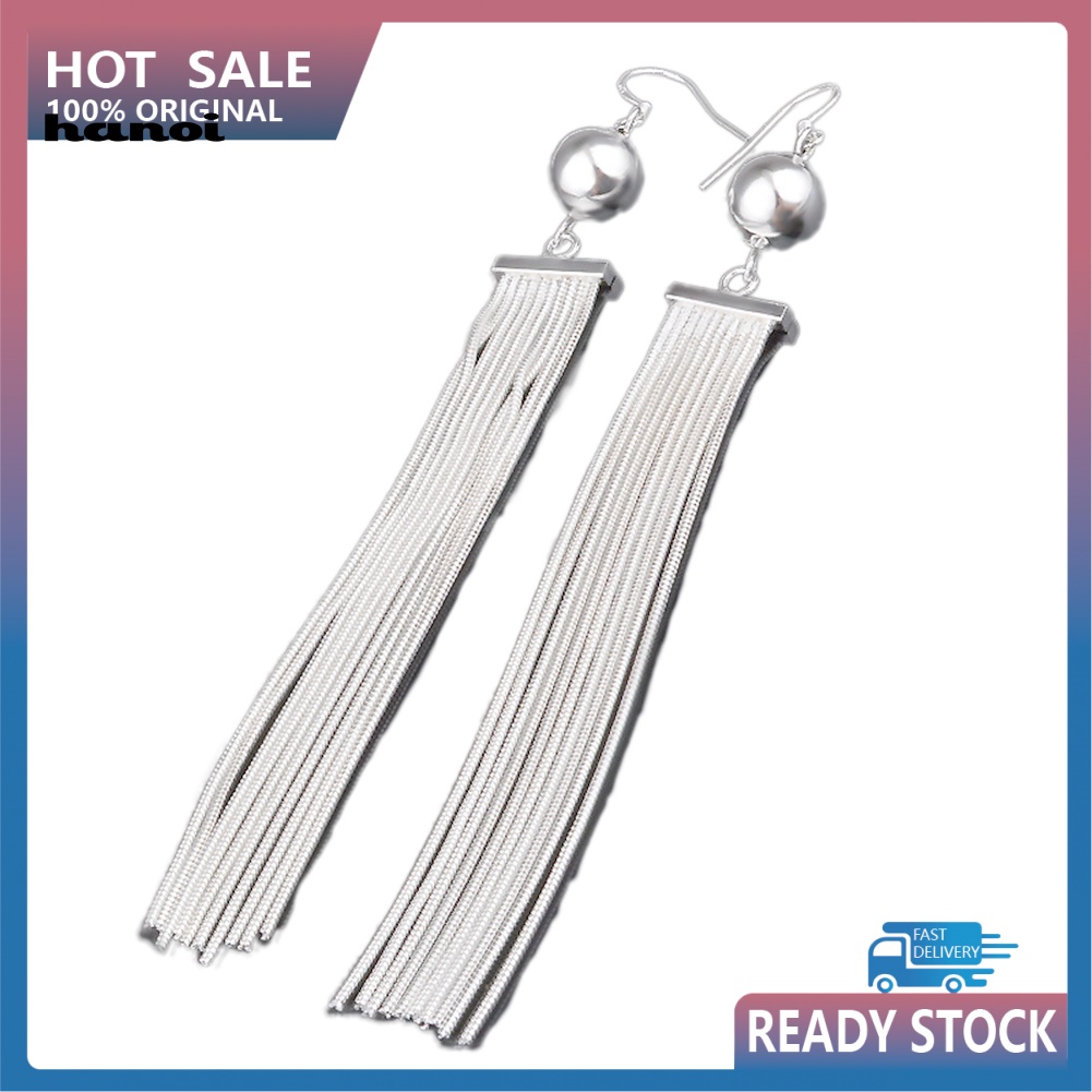 Đôi Khuyên Tai Dài Gắn Núm Tua Thời Trang Cho Nữ