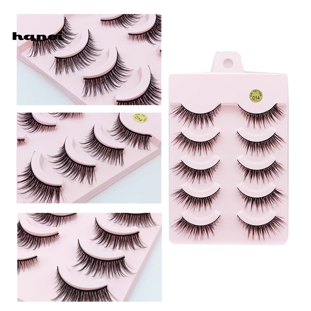 Set 5 Cặp Lông Mi Giả Màu Đen Thoải Mái Dễ Sử Dụng