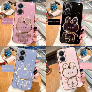Ốp Điện Thoại Realme C55 Case Realme C21 C21Y Ốp Lưng Realme C25Y Casing Realme C31 C33 Case Realme C30S C30 Case Realme Narzo 50i Prime Case Cute Bunny Bracket Cartoon Stand Vanity Mirror Rabbit Holder Phone Cover Cassing Cases Case KT
