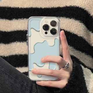 Ốp Điện Thoại Mềm Trong Suốt Màu Xanh Dương Cho iPhone11 12 Pro Max X XR XS Max SE 7 Plus 8 Plus 13 Pro Max 14 Pro Max