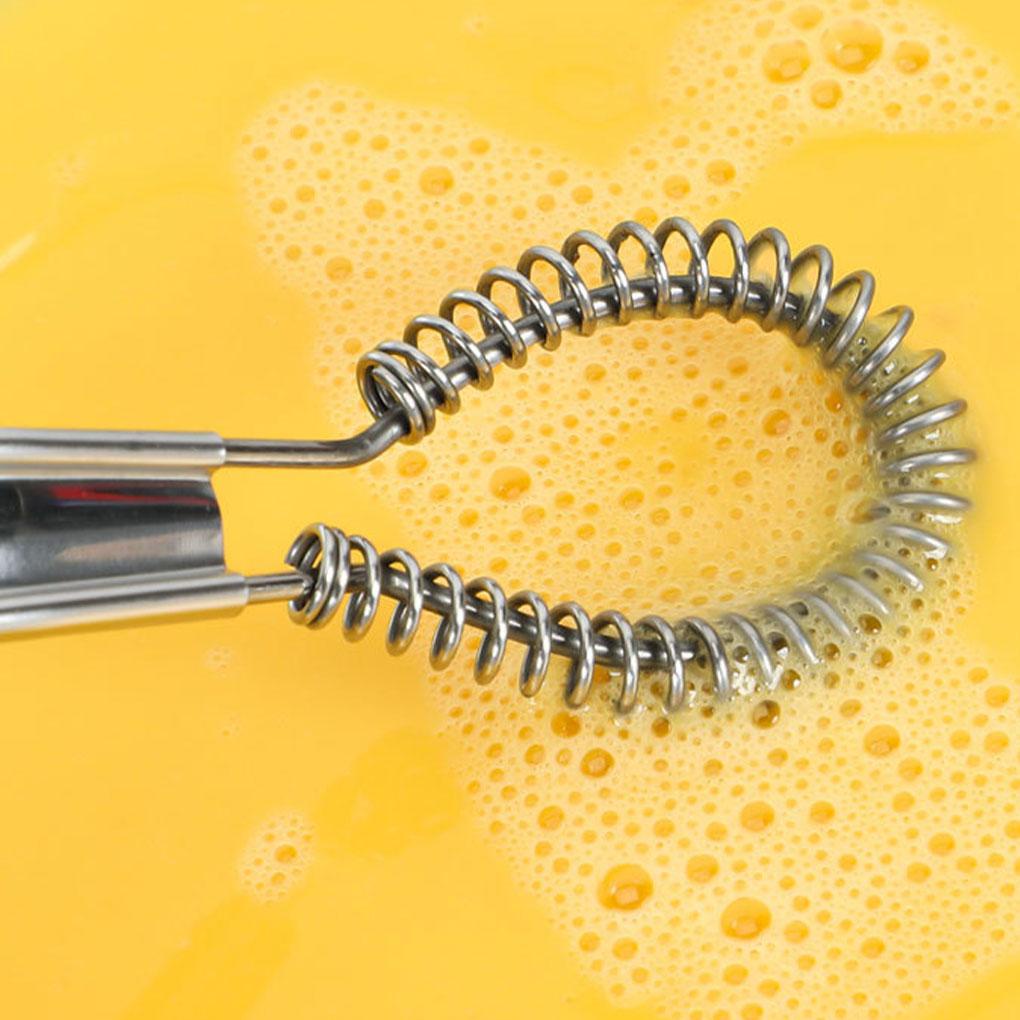 2 Cây Đánh Trứng Bằng Điện Bền Và Chắc Máy đánh trứng bằng tay bằng thép không gỉ 430 Máy trộn phẳng kem mật ong 8 inch cuộn dây lò xo Tiện ích nhà bếp