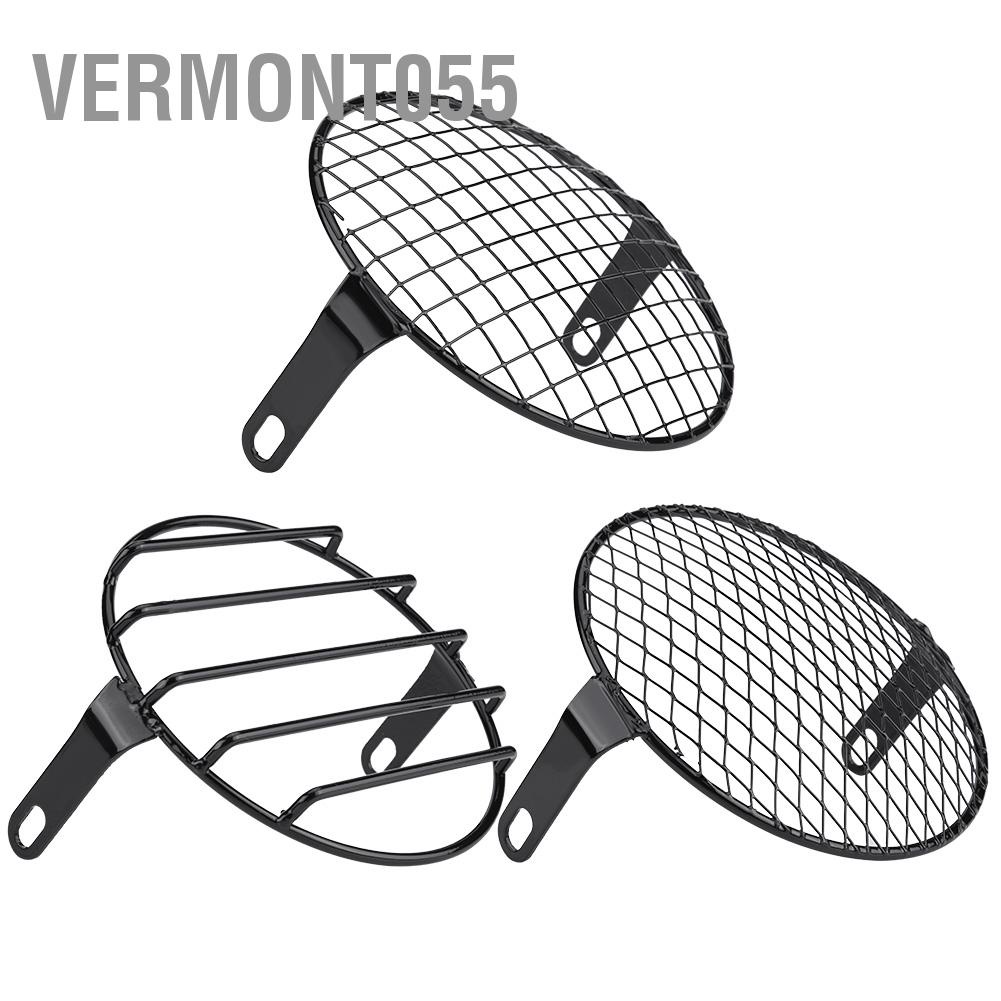 Có thể bán buôn Lưới Sắt Che Đèn Pha Moto Hình Tròn Chụp Đèn pha bên xe máy 6,5 inch cho xe Cruiser Chopper Cafe Racer Vermont055 Hàng giao ngay