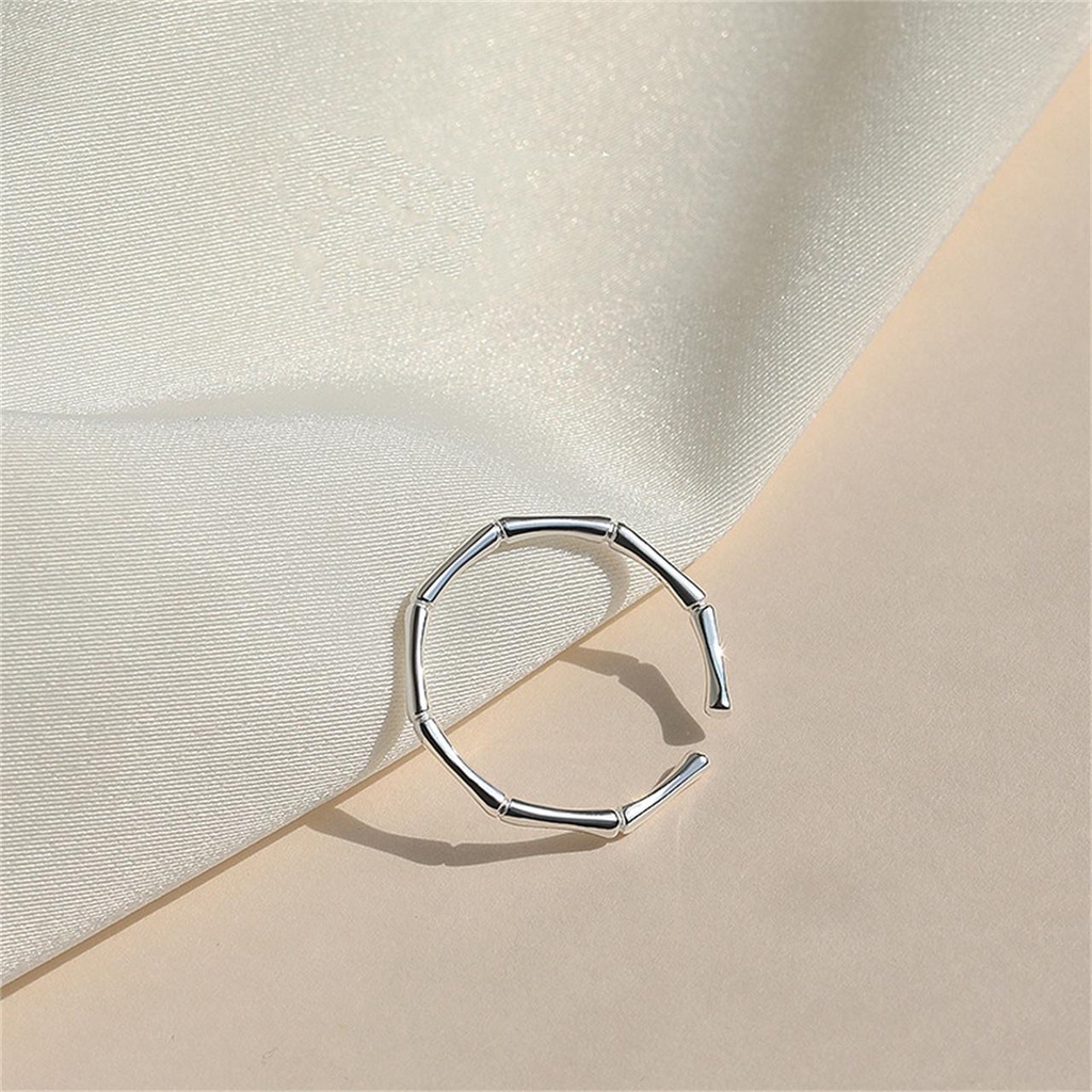 Nhẫn Hở Hình Cây Tre Thiết Kế Đơn Giản Độc Đáo Phong Cách Hàn Quốc