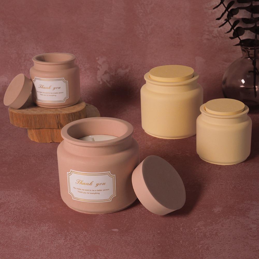 Muvako Khuôn silicon lọ nến, sọc tròn có nắp lọ hoa khuôn silicone, phong cách tối giản sáng tạo tự làm chậu hoa bê tông thạch cao bình nhựa đúc khuôn thủ công đồ trang trí làm