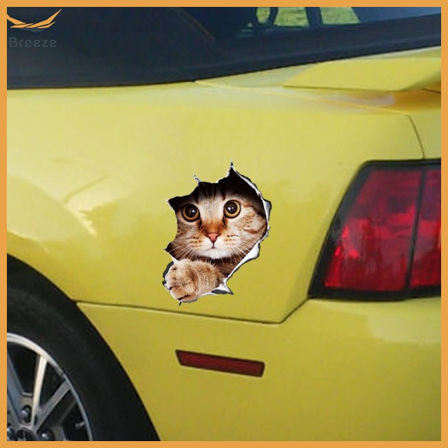 Breeze vui nhộn nhãn dán xe cơ thể chó mèo cún con cào sơn trợ cấp phim hoạt hình mô phỏng cửa thân decal