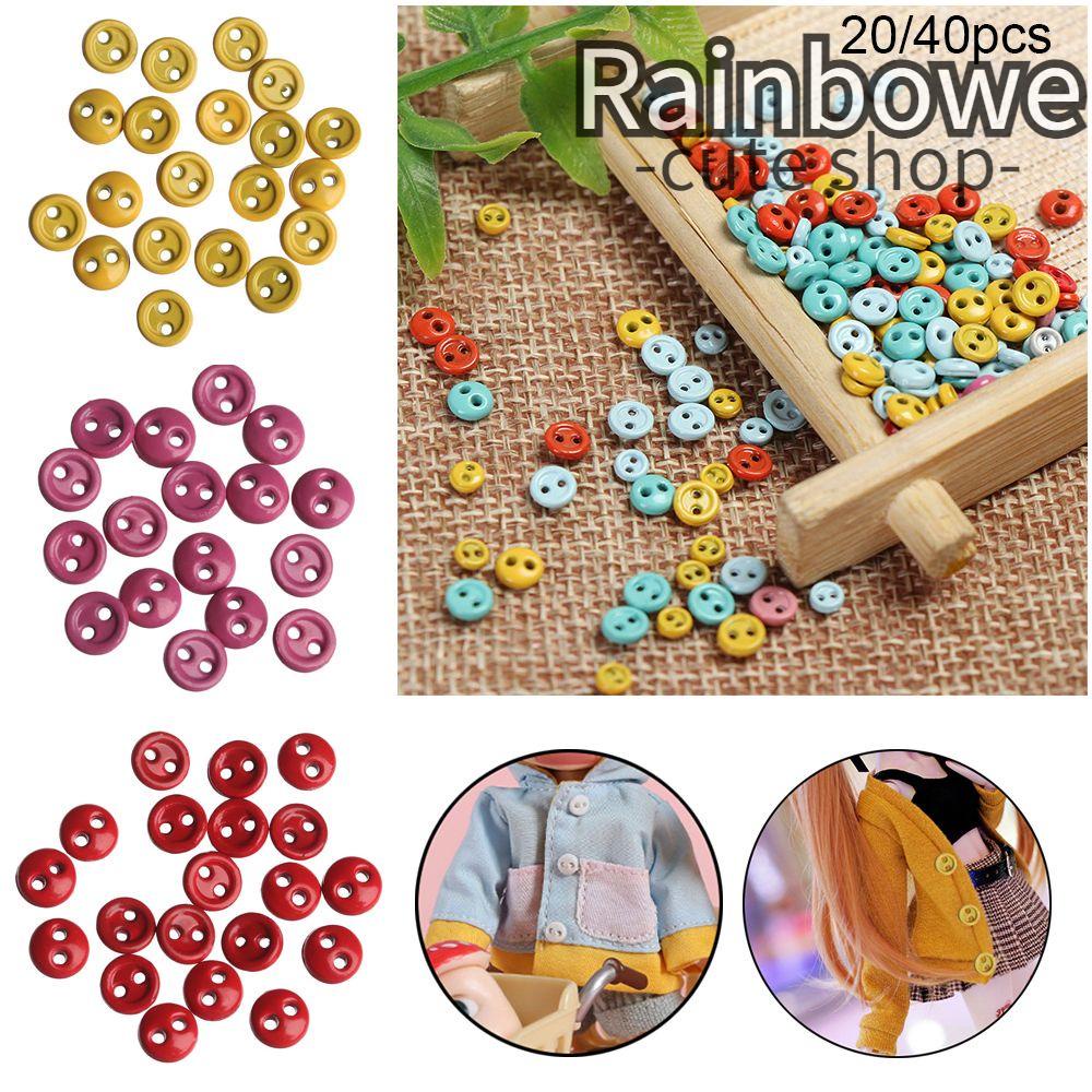 Set 20/ 40 nút quần áo kim loại hình tròn nhiều màu sắc 3mm/ 4mm