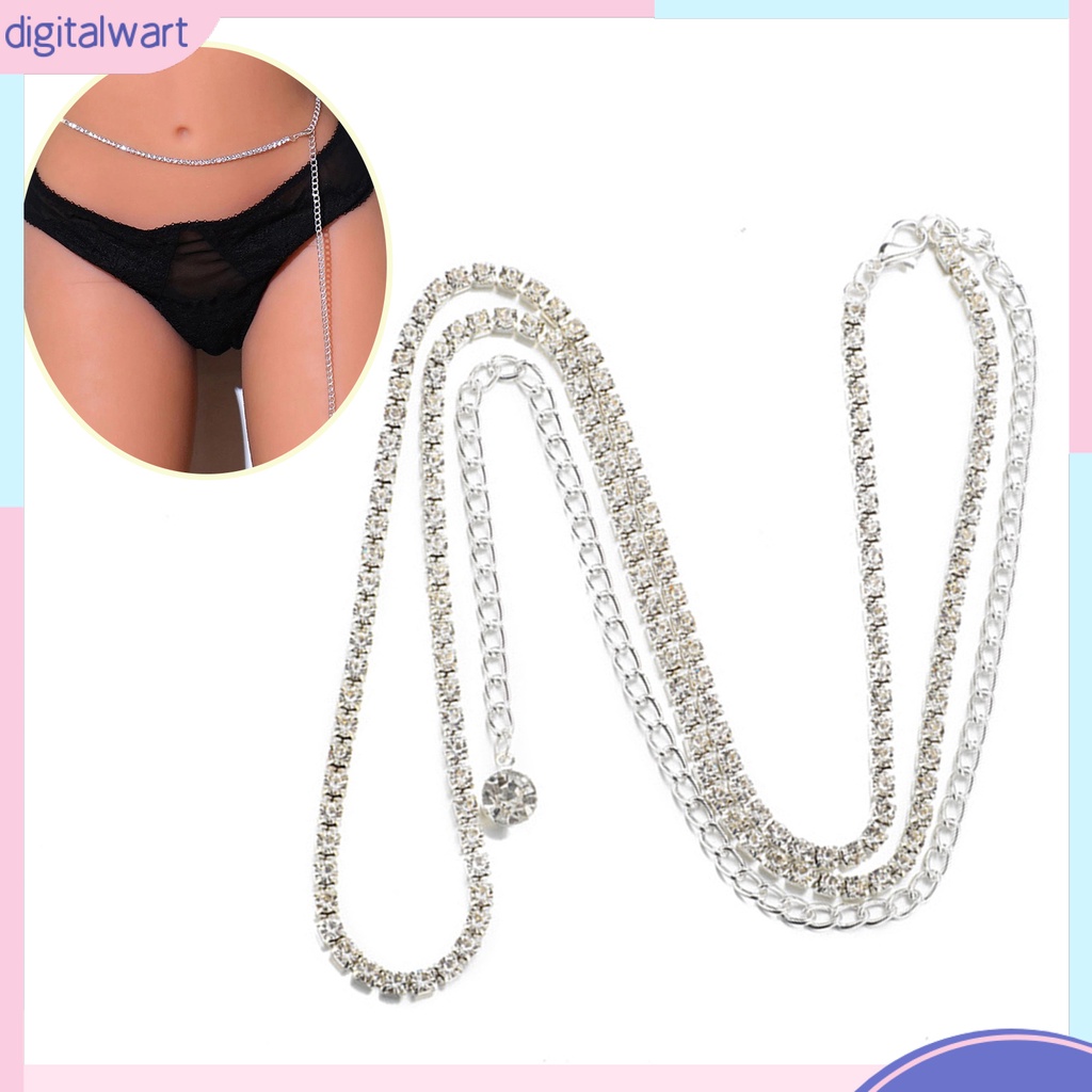 Dây Xích Đeo Hông  Bikini Một Lớp Bằng Kim Loại Đính Đá Kim Cương Nhân Tạo Phong Cách Tối Giản Thích Hợp Đi Biển Mùa Hè