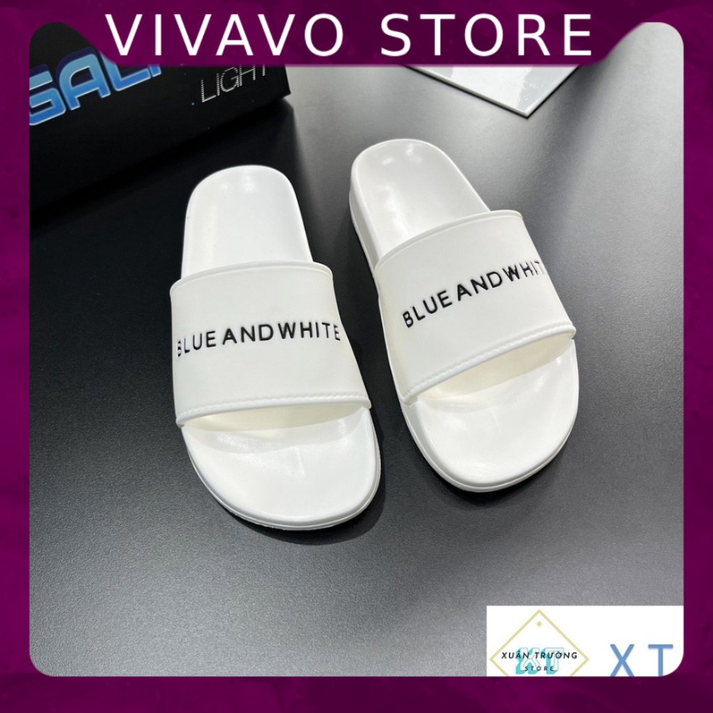 Dép ulzzang Nam Nữ phong cách Hàn Quốc - Dép Quai Ngang Blue And White - FREE SHIP