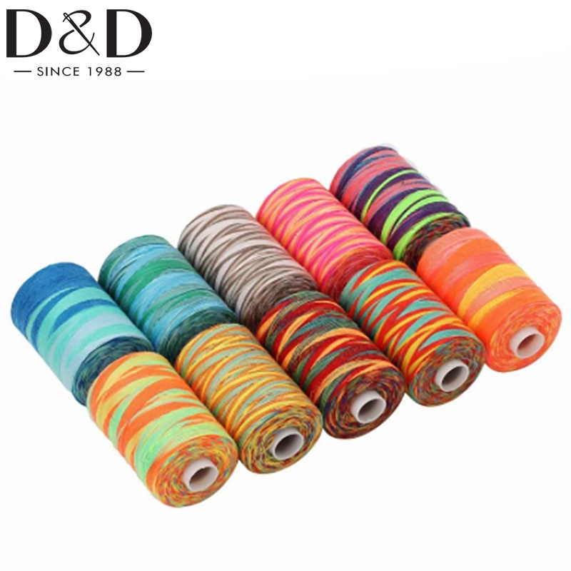 1 Cuộn Chỉ Polyester Màu Cầu Vồng 1000 Kích Thước Cho Máy May