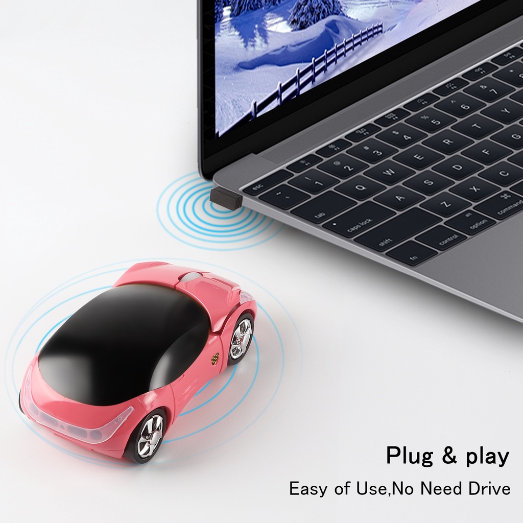 Chuột không dây 2.4GHz 1600 DPI Tạo Hình Xe Hơi Thể Thao Ferrari